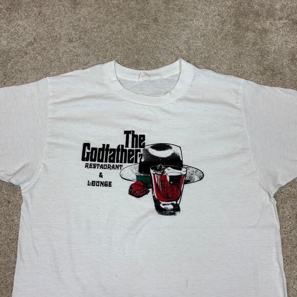 Vintage 70s The Godfather Restaurant and Lounge Single Stitch Shirt Large Rare - Picture 2 of 11